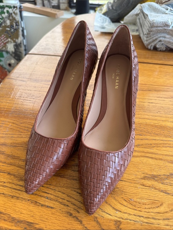 Cole Haan Shoes - Cole Haan Mckeyla Woven Pointed Toe Pumps in Brown